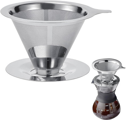 Pour Over Coffee Dripper, Reusable Stainless Steel Pour Over Coffee Filter Paperless Permanent Coffee V1259-DP01-A-2552