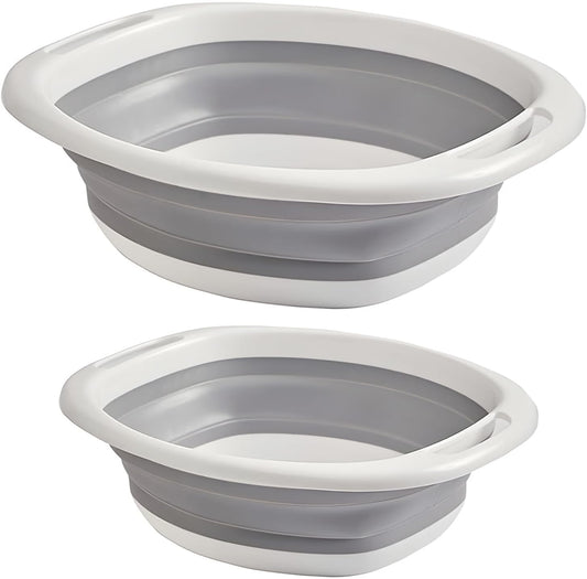 2 Pack Collapsible Wash Basin, Portable Wash Basin with Handles for Kitchen Sink Fruits Vegetables Home V1259-DP01-A-2553