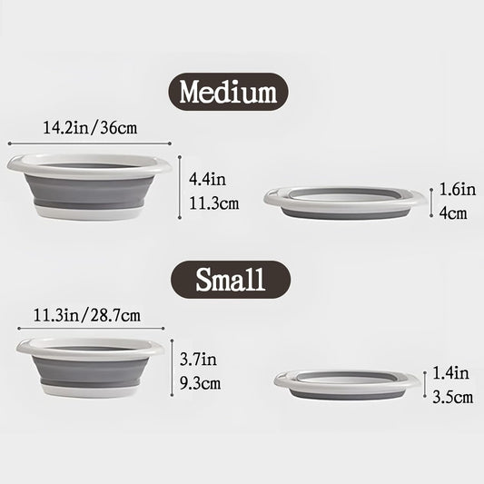 2 Pack Collapsible Wash Basin, Portable Wash Basin with Handles for Kitchen Sink Fruits Vegetables Home V1259-DP01-A-2553