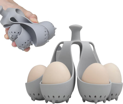 Silicone Egg Boiler Rack, Egg Poacher Egg Boiler Holder Holds 6 Eggs for Easy Cooking and Fridge Storage, V1259-DP01-A-2566