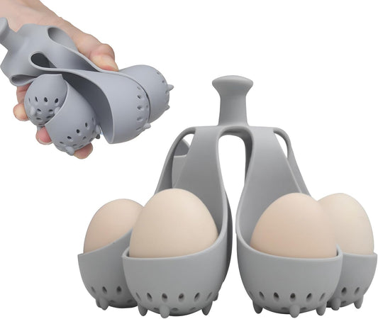 Silicone Egg Boiler Rack, Egg Poacher Egg Boiler Holder Holds 6 Eggs for Easy Cooking and Fridge Storage, V1259-DP01-A-2566