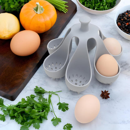 Silicone Egg Boiler Rack, Egg Poacher Egg Boiler Holder Holds 6 Eggs for Easy Cooking and Fridge Storage, V1259-DP01-A-2566