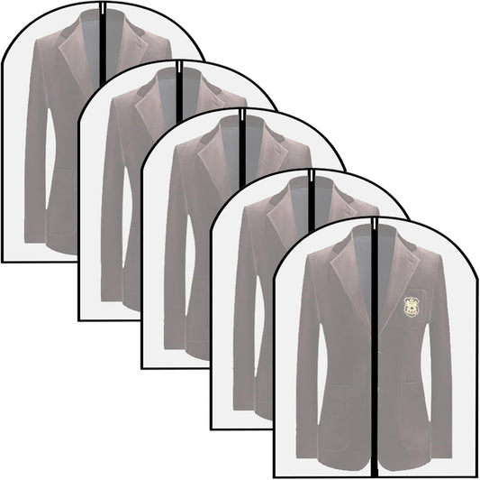 Garment Bag Suit Bag, 5 Pack Coat Cover Clothes Storage Bags Garment Dust Cover Bags with Zipper for Coat V1259-DP01-A-2571