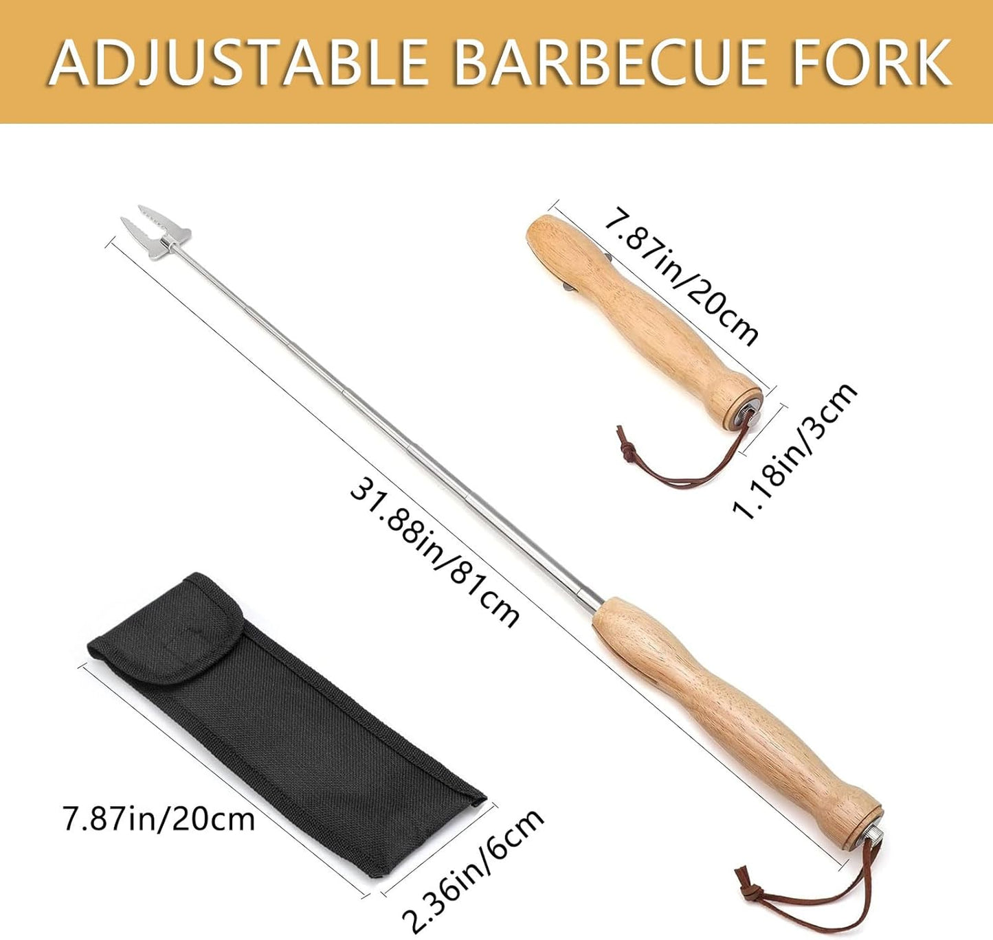 Marshmallow Roasting Sticks, 32 Inch Long Stainless Steel SmoresSticks Extendable Marshmallow Sticks Barbecue V1259-DP01-A-2573