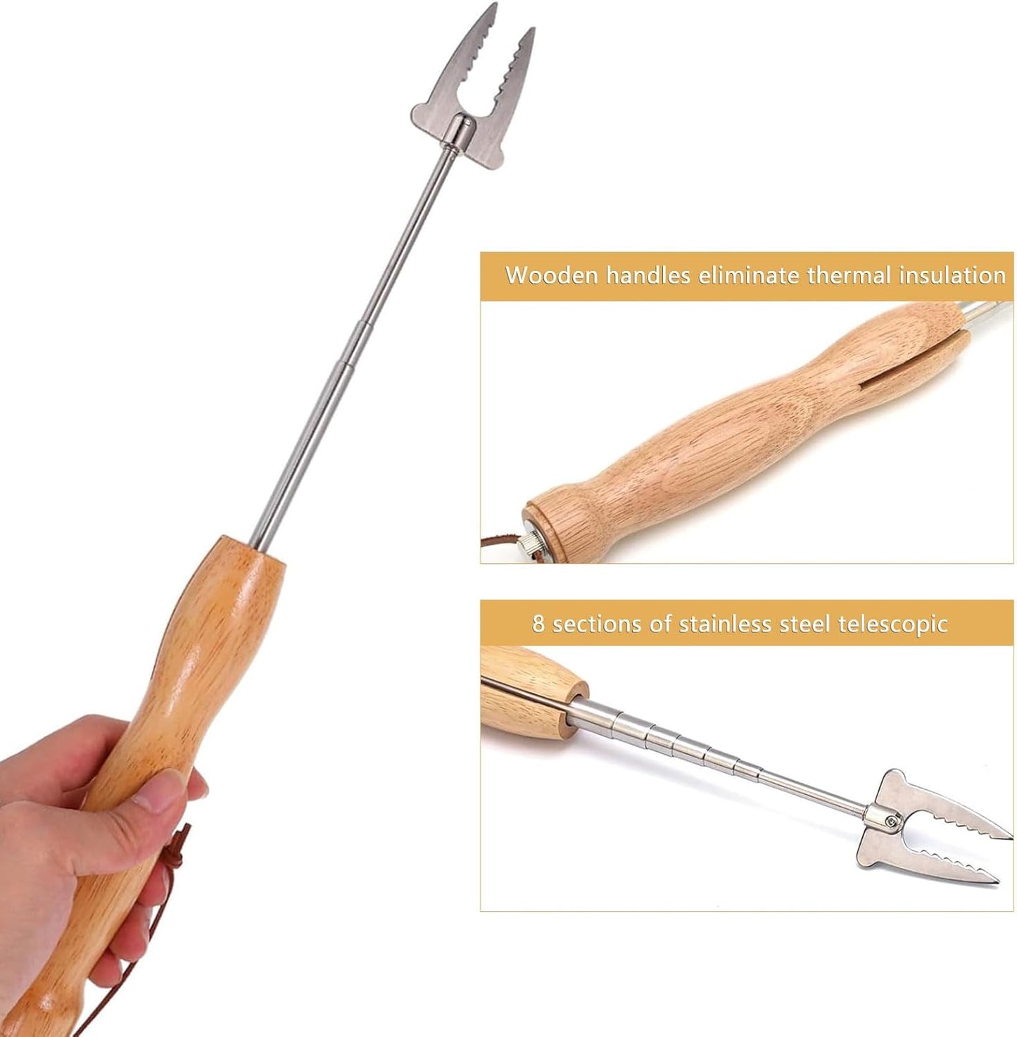Marshmallow Roasting Sticks, 32 Inch Long Stainless Steel SmoresSticks Extendable Marshmallow Sticks Barbecue V1259-DP01-A-2573