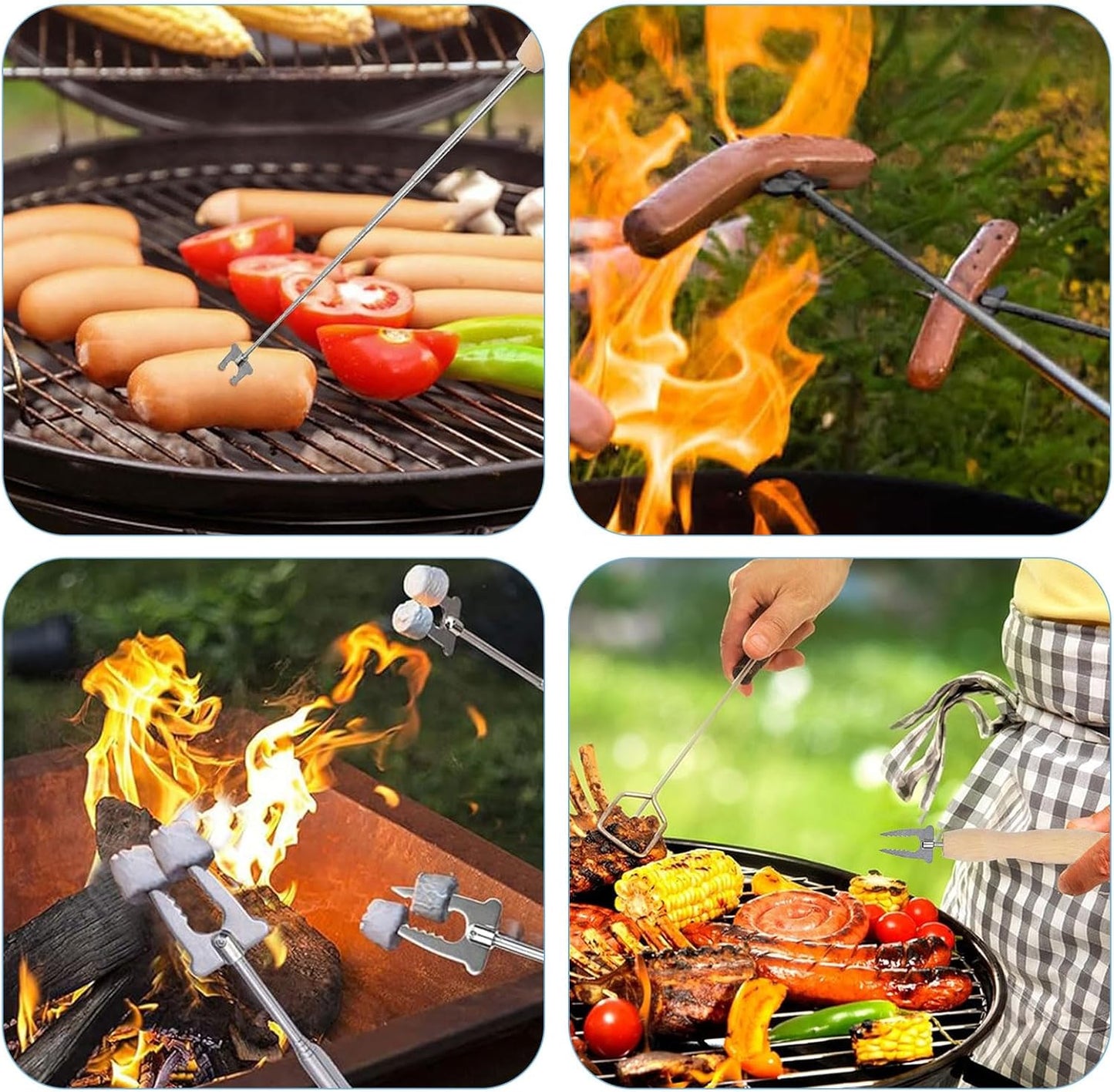 Marshmallow Roasting Sticks, 32 Inch Long Stainless Steel SmoresSticks Extendable Marshmallow Sticks Barbecue V1259-DP01-A-2573