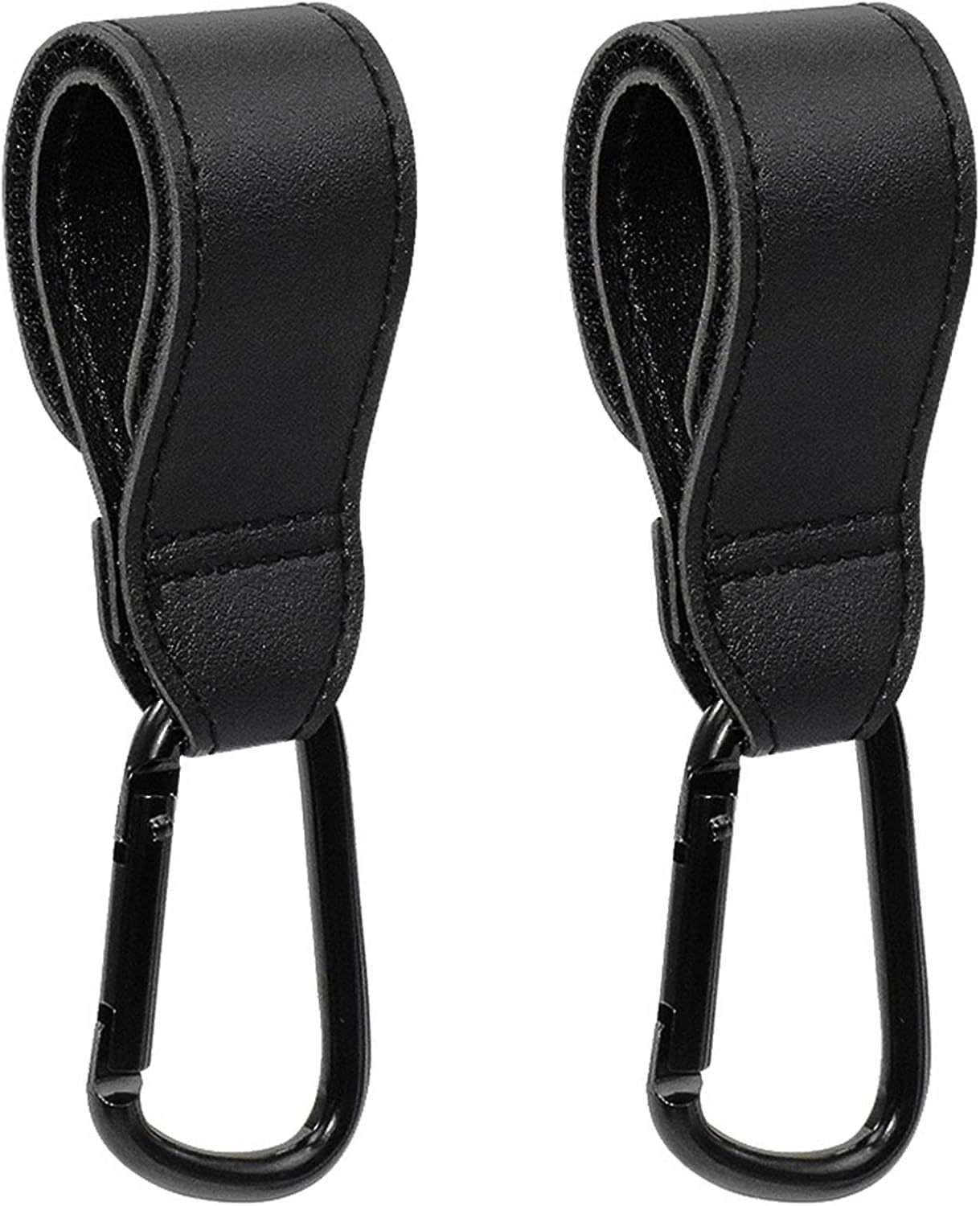 Baby Stroller Hooks, 2 PCS Leather Heavy Duty Mommy Hook with Adjustable Strap for Hanging Diaper Bag, V1259-DP01-A-2574