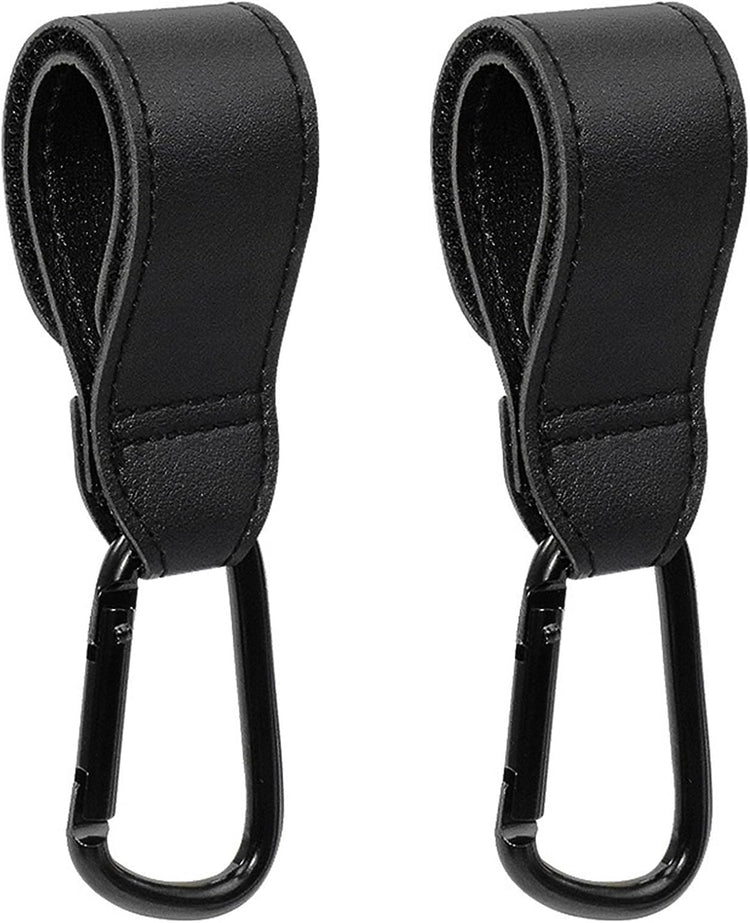 Baby Stroller Hooks, 2 PCS Leather Heavy Duty Mommy Hook with Adjustable Strap for Hanging Diaper Bag, V1259-DP01-A-2574