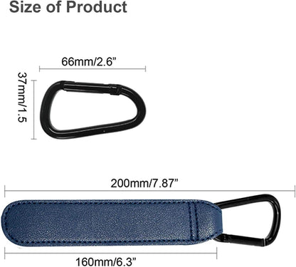 Baby Stroller Hooks, 2 PCS Leather Heavy Duty Mommy Hook with Adjustable Strap for Hanging Diaper Bag, V1259-DP01-A-2574