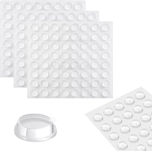 Cabinet Door Bumpers 192 Pcs Self Adhesive Sound Dampening Bumpers Pads, Clear Round Rubber Feet for Surface V1259-DP01-A-2577