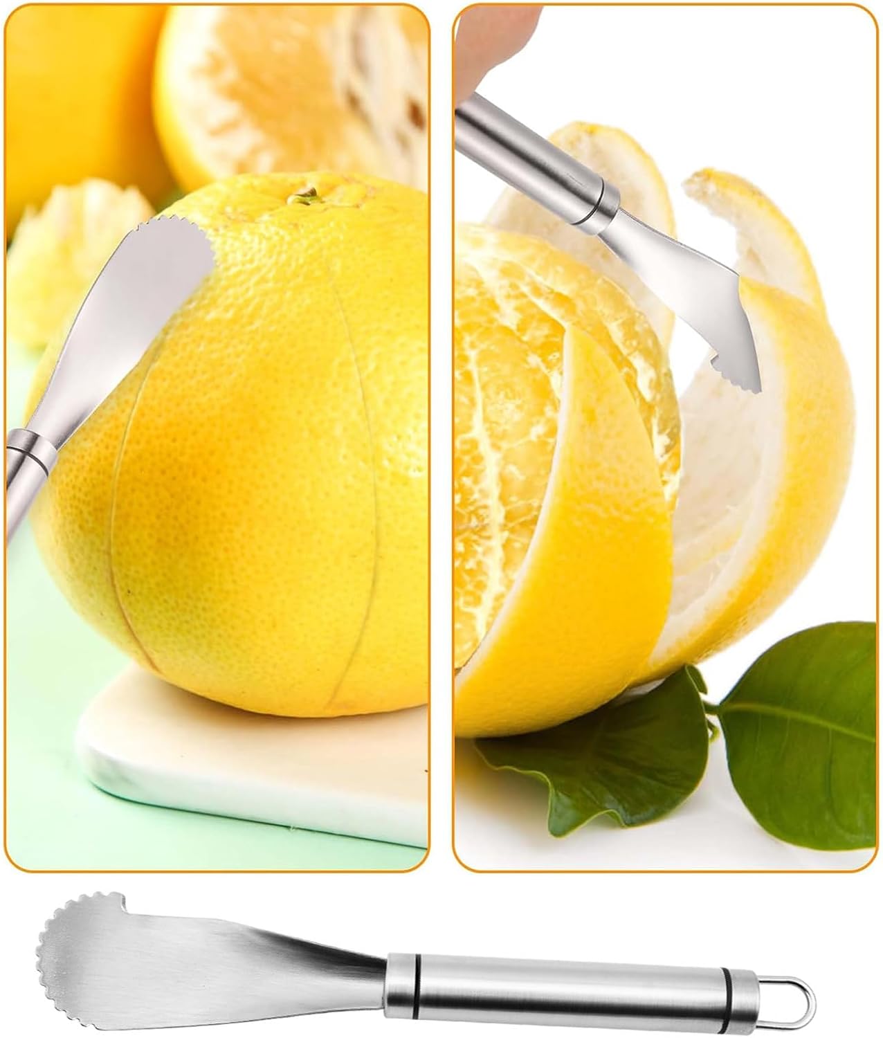Stainless Steel Orange Peeler Tool Grapefruit Knife, Lemon Citrus Peel Cutter Vegetable Slicer Fruit Tools V1259-DP01-A-2581