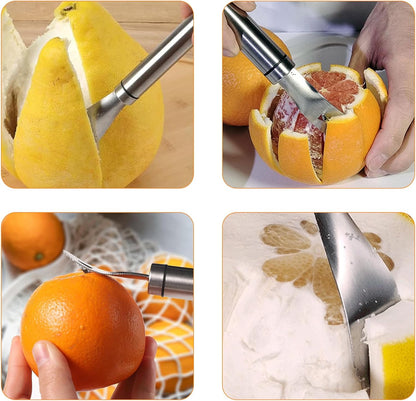 Stainless Steel Orange Peeler Tool Grapefruit Knife, Lemon Citrus Peel Cutter Vegetable Slicer Fruit Tools V1259-DP01-A-2581