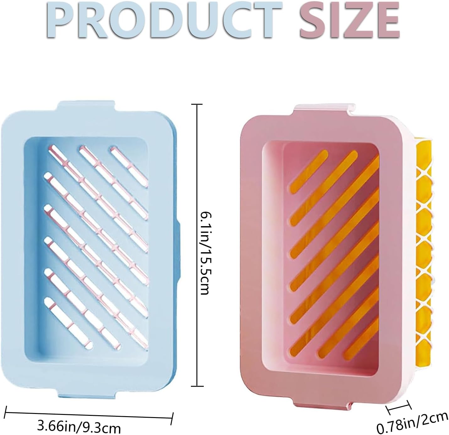 2 Pack Soap Holder Bar Soap Dish with Drain, Non-Slip Soap Box with Fixed Soap Net for Bathroom Gym (Pink, V1259-DP01-A-2586