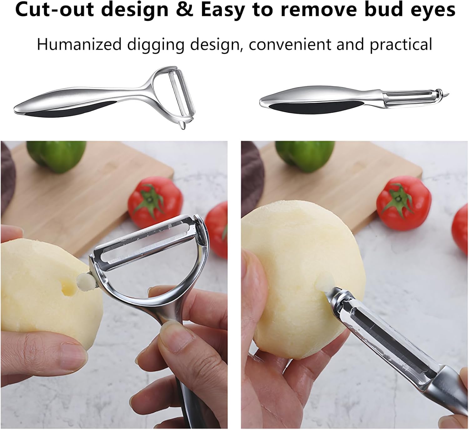 Vegetable Peeler Swivel Potato Peelers, Multifunction Peeler Set, Sharp Stainless Steel Blades and Ergonomic V1259-DP01-A-2588