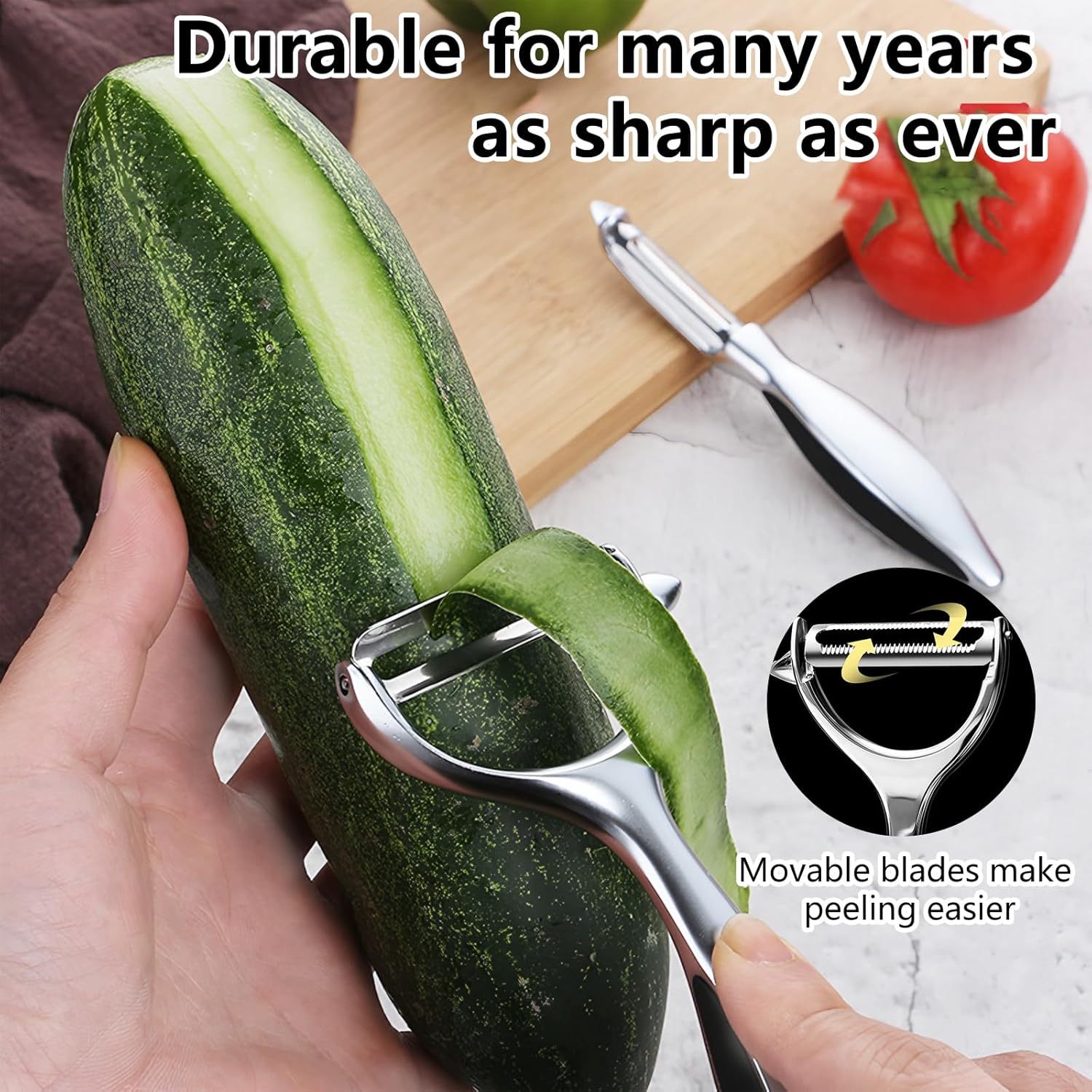 Vegetable Peeler Swivel Potato Peelers, Multifunction Peeler Set, Sharp Stainless Steel Blades and Ergonomic V1259-DP01-A-2588