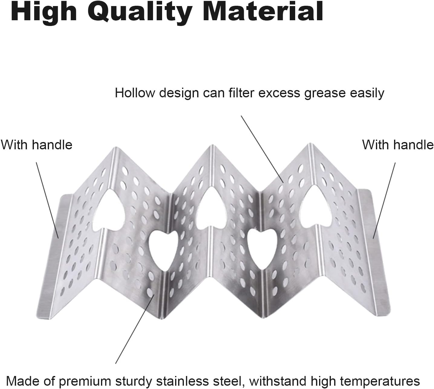 Taco Holders Taco Stand, 8 Packs Stainless Steel Taco Stand Rack Tray Hollow Corn Holders Can Hold 2 or 3 V1259-DP01-A-2595