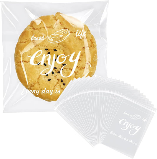Clear Self Sealing Cellophane Bags, 5x7 Inch Cookie Treat Bags, 200 Pcs Resealable Cellophane Bag for V1259-DP01-A-2596