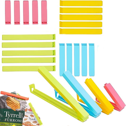 Plastic Food Bag Sealing Clip, 20 PCS Reusable Food Sealing Clips Colorful Snack Sealing Clip Bag Clips for V1259-DP01-A-2604