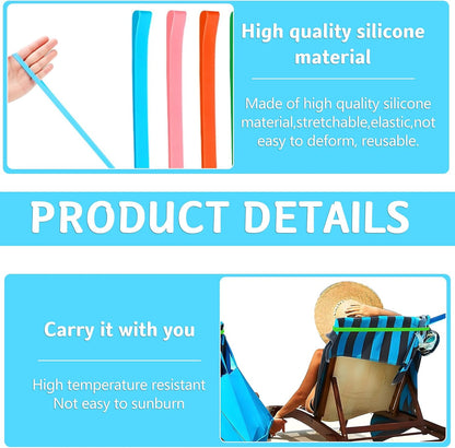 Towel Bands (4 Pack), Stretch Silicone Beach Towel Clips for Beach Pool & Cruise Chairs, Summer Beach Trip V1259-DP01-A-2605