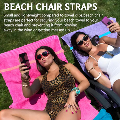 Towel Bands (4 Pack), Stretch Silicone Beach Towel Clips for Beach Pool & Cruise Chairs, Summer Beach Trip V1259-DP01-A-2605