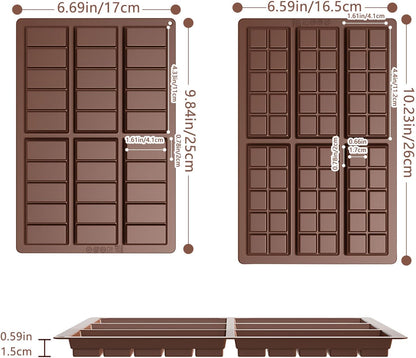 2 Pcs Chocolate Bar Mold, Easy Release Silicone Chocolate Molds, Food Grade Non-Stick Dubai Chocolate Mold V1259-DP01-A-2607