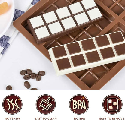 2 Pcs Chocolate Bar Mold, Easy Release Silicone Chocolate Molds, Food Grade Non-Stick Dubai Chocolate Mold V1259-DP01-A-2607