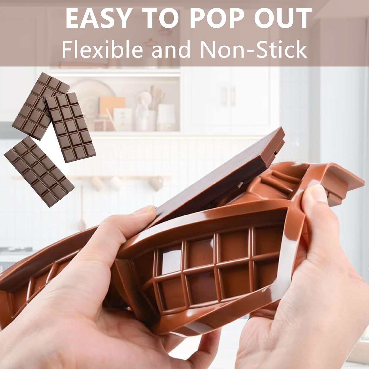 2 Pcs Chocolate Bar Mold, Easy Release Silicone Chocolate Molds, Food Grade Non-Stick Dubai Chocolate Mold V1259-DP01-A-2607