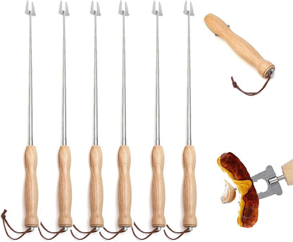 6 Pcs Marshmallow Roasting Sticks, 32 Inch Long Stainless Steel SmoresSticks Extendable Marshmallow Sticks V1259-DP01-A-2608