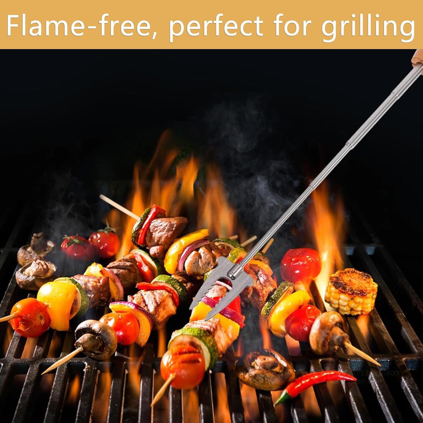 6 Pcs Marshmallow Roasting Sticks, 32 Inch Long Stainless Steel SmoresSticks Extendable Marshmallow Sticks V1259-DP01-A-2608