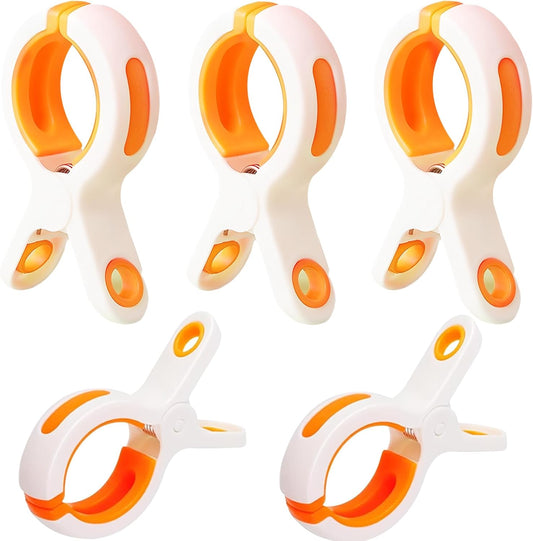 5 Pcs Beach Towel Clips for Beach Chairs, Plastic Towel Pegs Towel Holder, Windproof Clothes Pins Outdoor V1259-DP01-A-2611