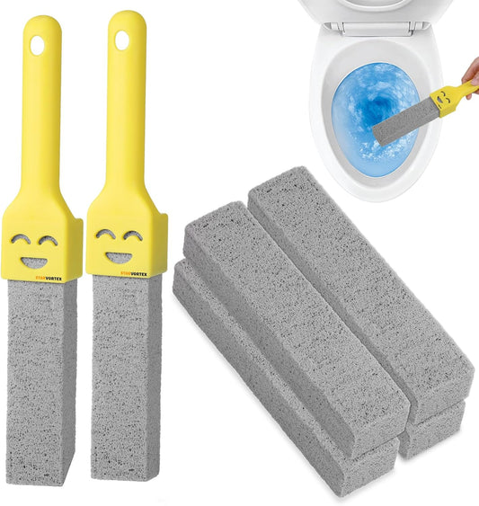 6Pc Pumice Stone for Toilet, Toilet Pumice Cleaning Stone with 2 Handle, Replaceable Toilets Pumice Stones V1259-DP01-A-2614