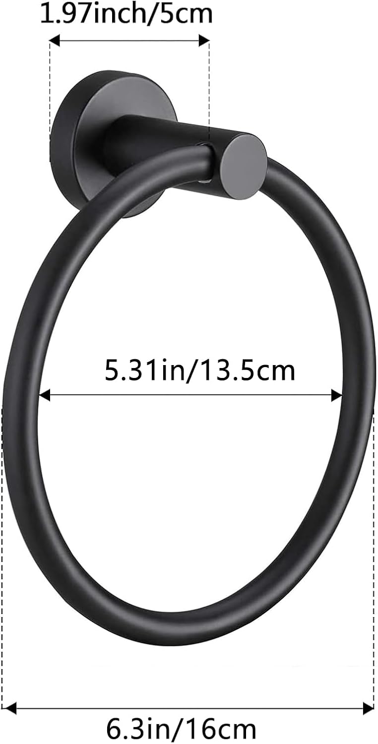 Hand Towel Ring, 304 Stainless Steel Towel Ring Hanging Round for Bathroom and Kitchen V1259-DP01-A-2617