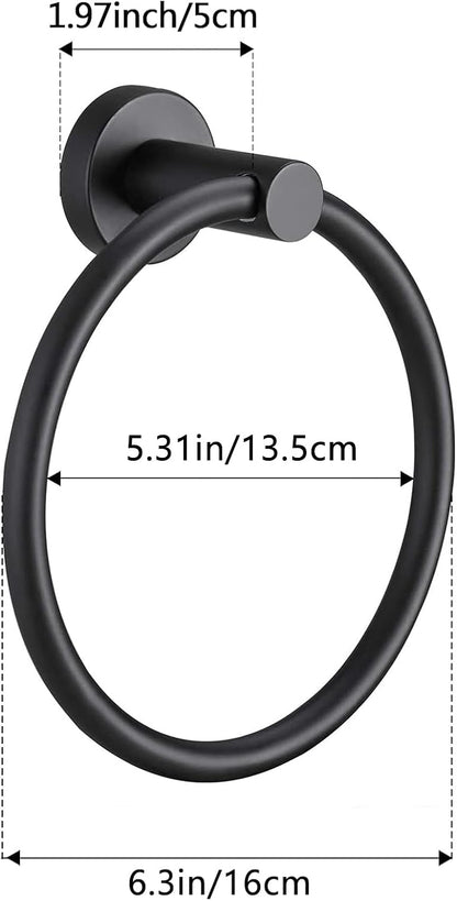 Hand Towel Ring, 304 Stainless Steel Towel Ring Hanging Round for Bathroom and Kitchen V1259-DP01-A-2617