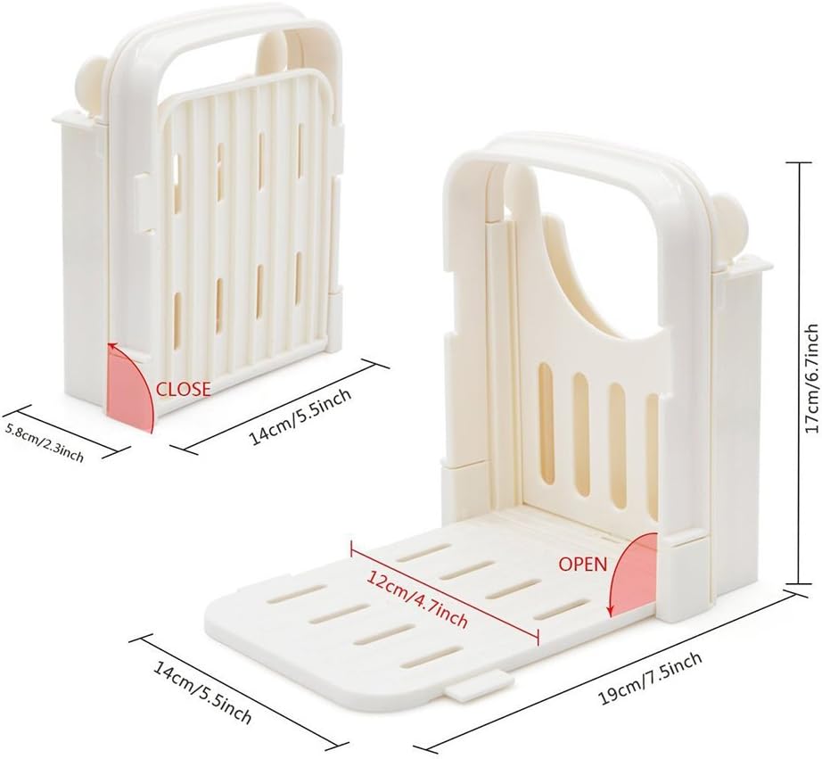 Foldable & Adjustable Bread Slicer Guide for Homemade Toast Cutter Sandwich Maker Loaf Cutter Machine With V1259-DP01-A-2625
