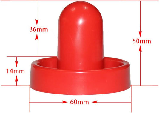 Air Hockey Pushers & Pucks Set, 60mm Mini Goal Handles Paddles Replacement Accessories for Game Tables - Red V1259-DP01-A-2626