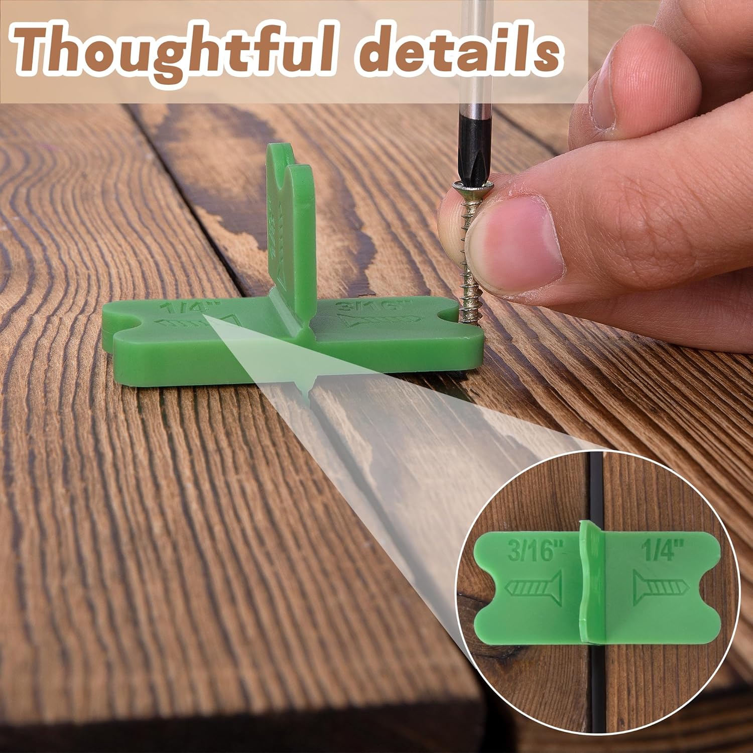 8 Pcs ABS Deck Spacer Tool,4 Thicknesses Deck Board Spacers(1/16", 1/8", 3/16", 1/4"),Deck Spacers Assorted V1259-DP01-A-2628