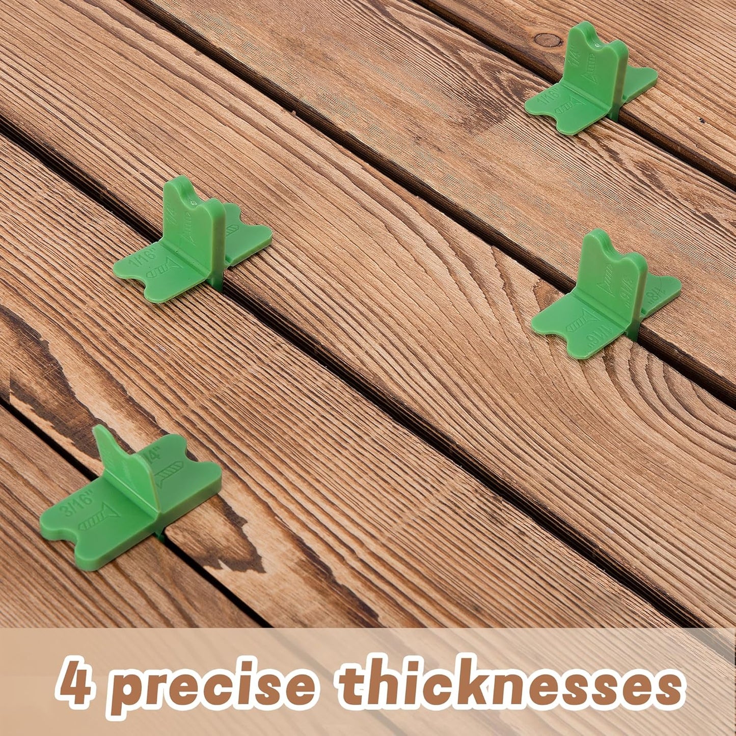 8 Pcs ABS Deck Spacer Tool,4 Thicknesses Deck Board Spacers(1/16", 1/8", 3/16", 1/4"),Deck Spacers Assorted V1259-DP01-A-2628