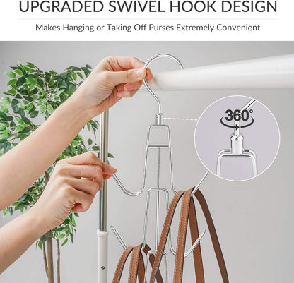 Purse Hanger Organizer for Closet, Hanging Bag Holder, Keeping Purses Visible and in Good Condition, Metal V1259-DP01-A-2629