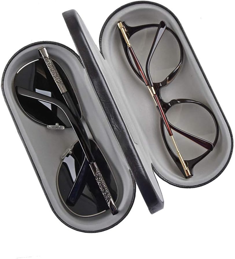 [2 in 1] Dual Glasses Case Hard Shell Eyeglass Case Protective for 2 Eyeglasses (Not Suitable for Sunglasses) V1259-DP01-A-2631