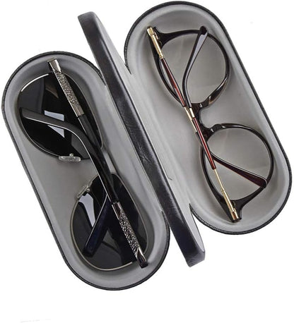 [2 in 1] Dual Glasses Case Hard Shell Eyeglass Case Protective for 2 Eyeglasses (Not Suitable for Sunglasses) V1259-DP01-A-2631