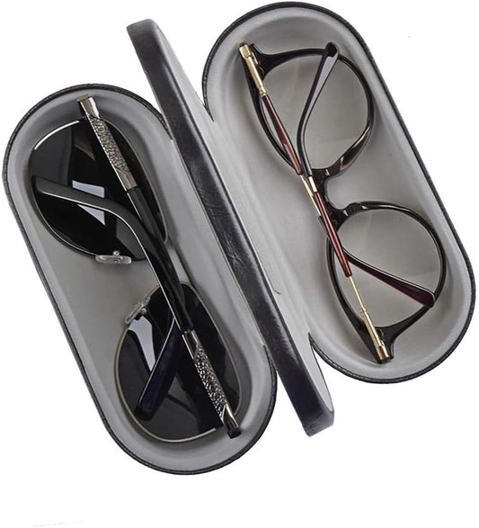 [2 in 1] Dual Glasses Case Hard Shell Eyeglass Case Protective for 2 Eyeglasses (Not Suitable for Sunglasses) V1259-DP01-A-2631