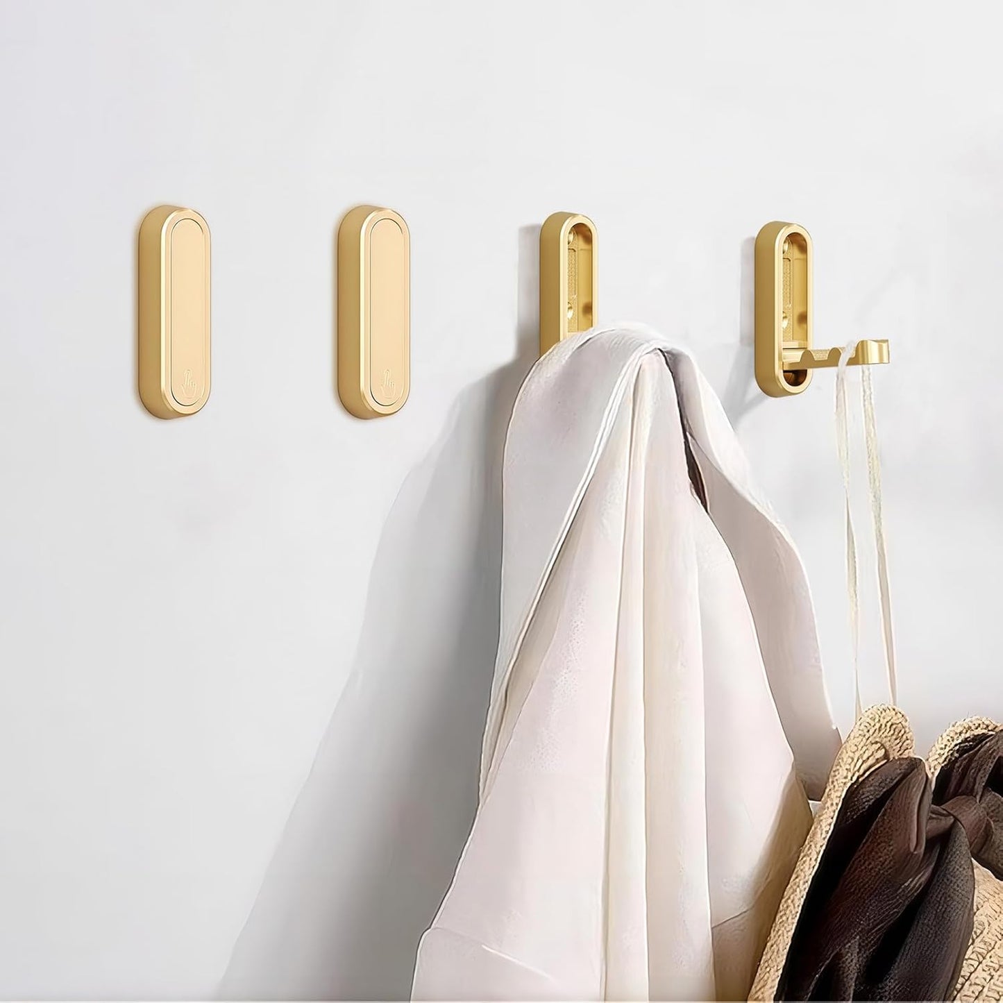 Foldable Towel Hooks for Bathroom 4 Pack,Wall Hooks for Hanging Heavy Duty Coat Robe Purse Foldable Hooks V1259-DP01-A-2632