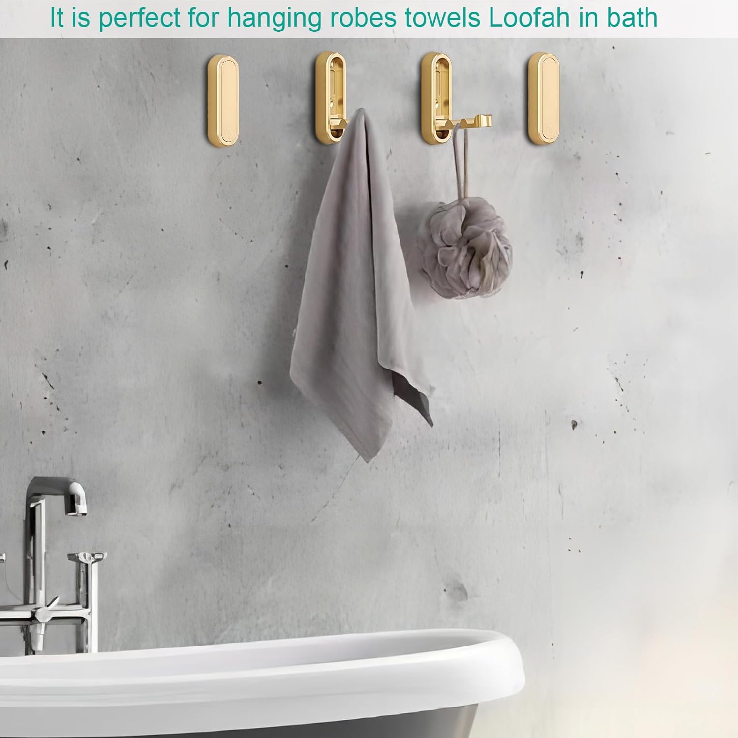 Foldable Towel Hooks for Bathroom 4 Pack,Wall Hooks for Hanging Heavy Duty Coat Robe Purse Foldable Hooks V1259-DP01-A-2632