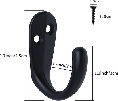 15PCS Coat Hooks Wall Mounted Single Prong Robe Hook for Hanging Towel Hooks with 30 Screws for Bags, Hat, V1259-DP01-A-2635