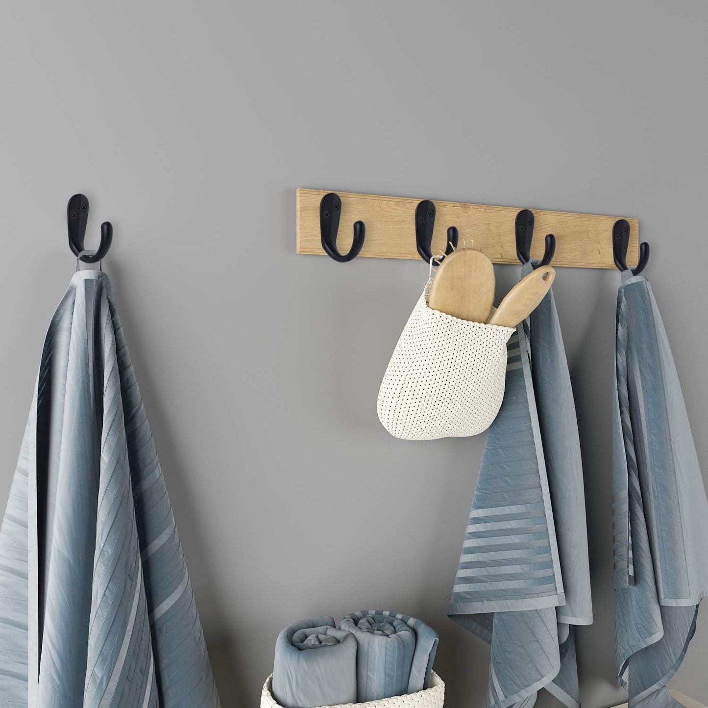 15PCS Coat Hooks Wall Mounted Single Prong Robe Hook for Hanging Towel Hooks with 30 Screws for Bags, Hat, V1259-DP01-A-2635