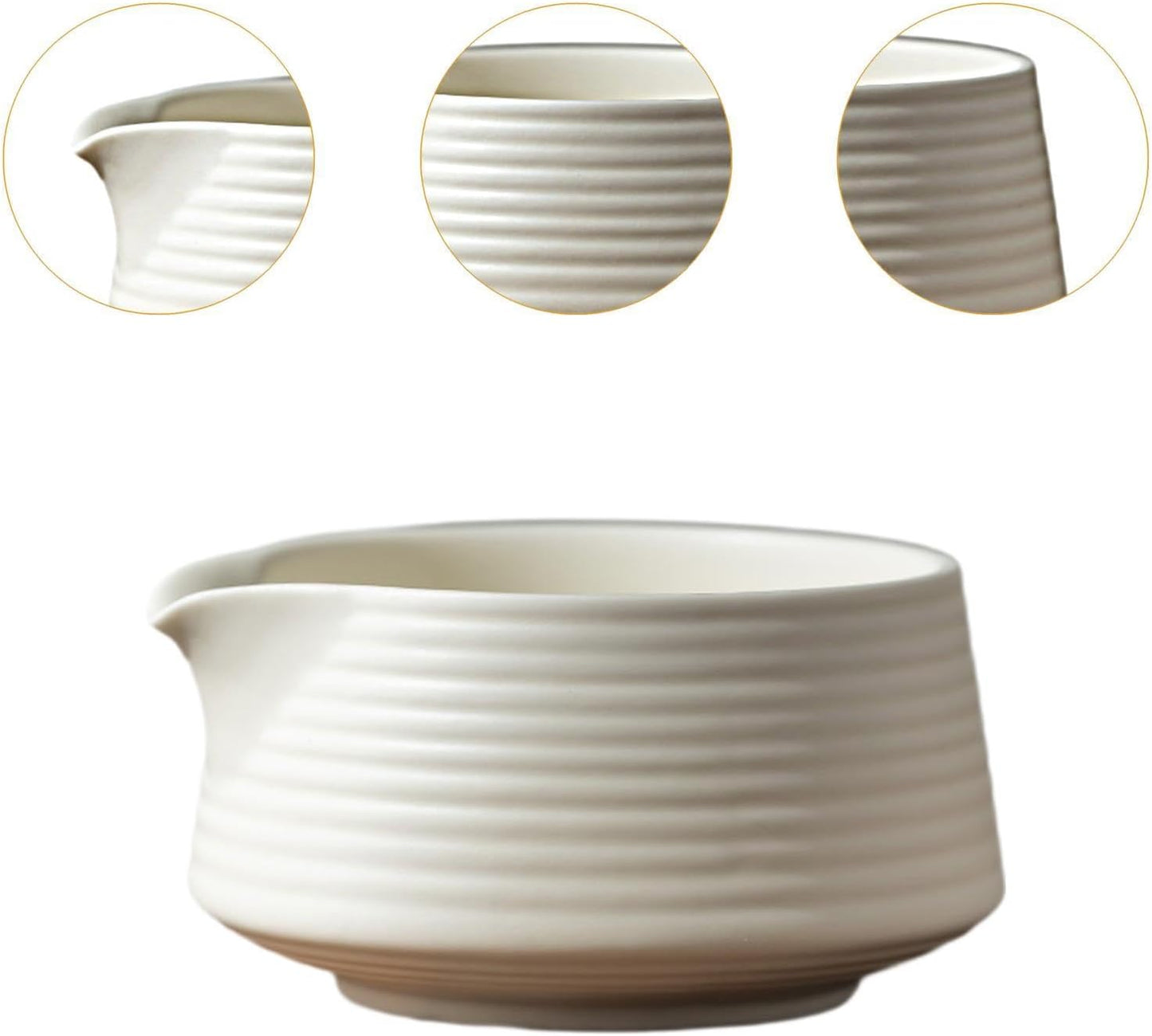 Japanese Matcha Bowl Handmade Matcha Ceremony Matcha Cup with Spout for Restaurant, White V1259-DP01-A-2639