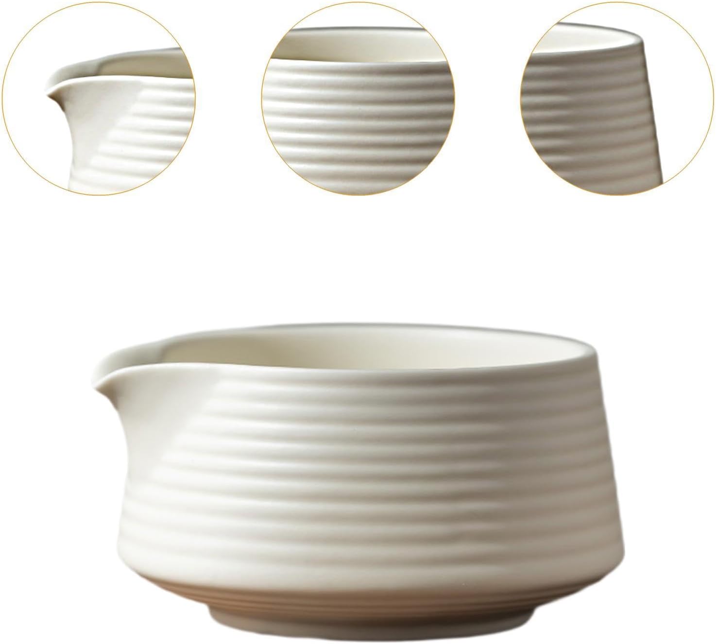 Japanese Matcha Bowl Handmade Matcha Ceremony Matcha Cup with Spout for Restaurant, White V1259-DP01-A-2639