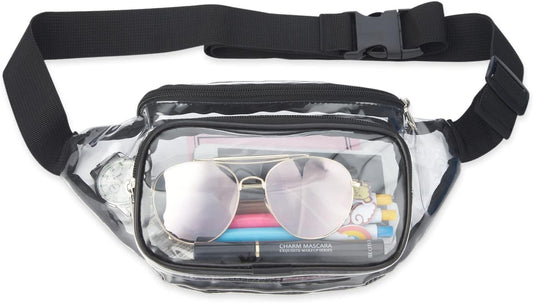 Clear Fanny Pack Stadium Approved, Waterproof Transparent Waist Bag, Clear Purse Adjustable Belt Bag for V1259-DP01-A-2644
