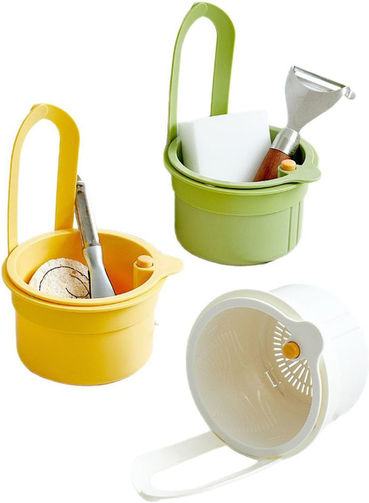 Kitchen Sink Strainer Basket, Self Cleaning Sink Food Waste Catcher, Faucet Hanging, Press Automatic Dumping V1259-DP01-A-2657