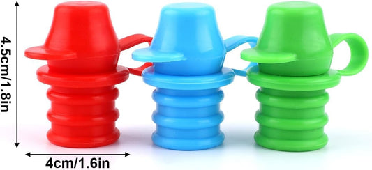 3pcs Silicone Water Bottle Top Spouts, No Spill Baby Food Pouch Toppers With Handle, Spout Adapter for V1259-DP01-A-2662